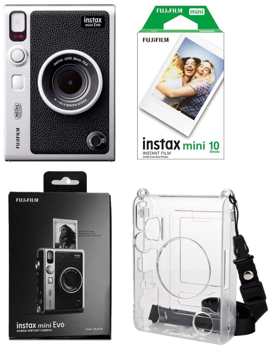 Набір Fujifilm INSTAX MINI EVO Hybrid Black Чорна Фотокамера миттєвого друку / Фотопапір 10 фото / Чохол прозорий
