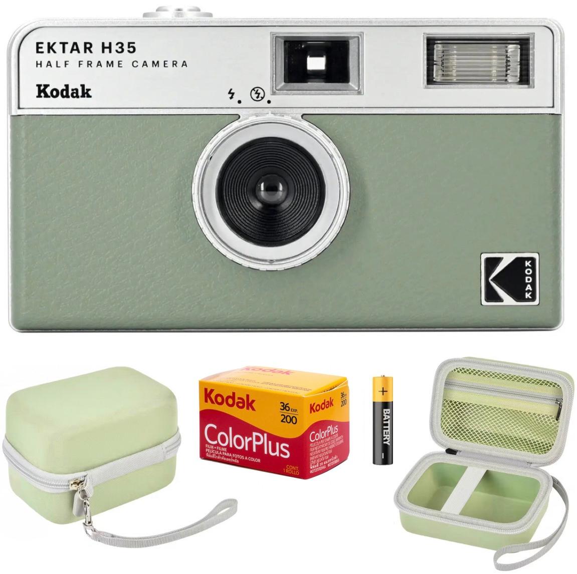 Набір Плівковий фотоапарат Kodak Ektar H35 Half Frame Camera H 35 зелений / Плівка Kodak Color Plus  / чохол / батарейка