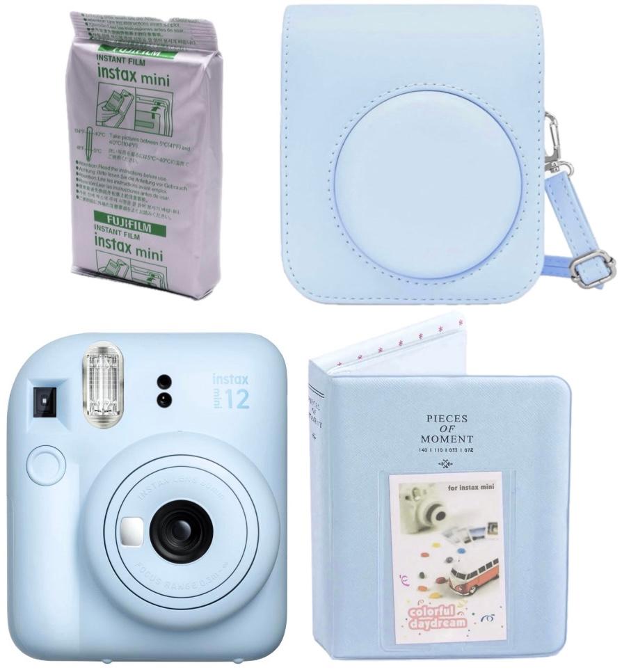 Набір Fujifilm INSTAX Mini 12 Pastel Blue Блакитний Фотокамера миттєвого друку / Фотопапір 10 фото / Чохол / Альбом 64 фото