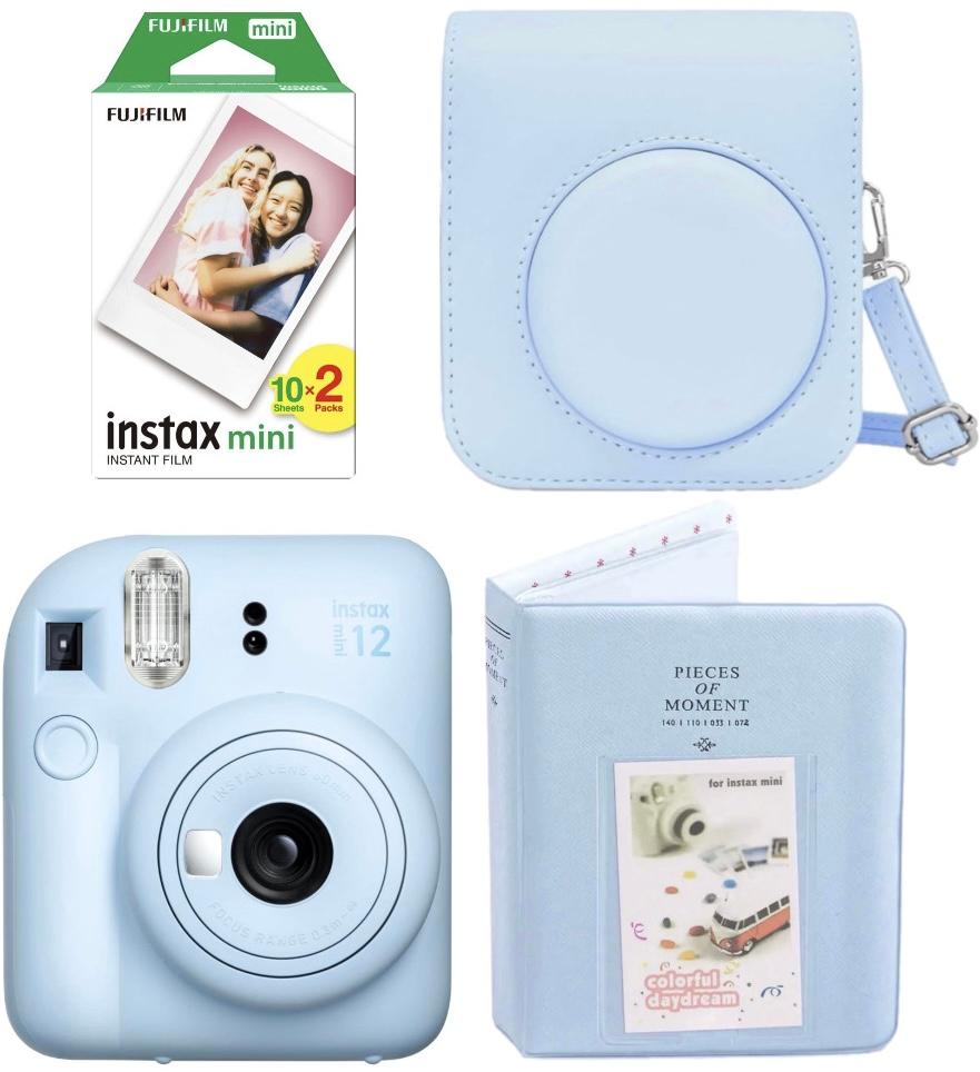 Набір Fujifilm INSTAX Mini 12 Pastel Blue Блакитний Фотокамера миттєвого друку / Фотопапір 20 фото / Чохол / Альбом 64 фото