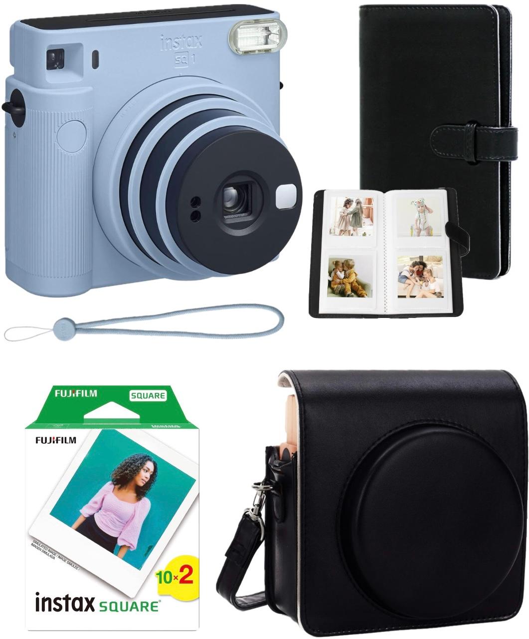 Набір Fujifilm Instax Square SQ1 EX D Glacier Blue Блакитний Фотокамера миттєвого друку / Фотопапір 20 фото / Чохол чорний / Альбом 80 фото чорний