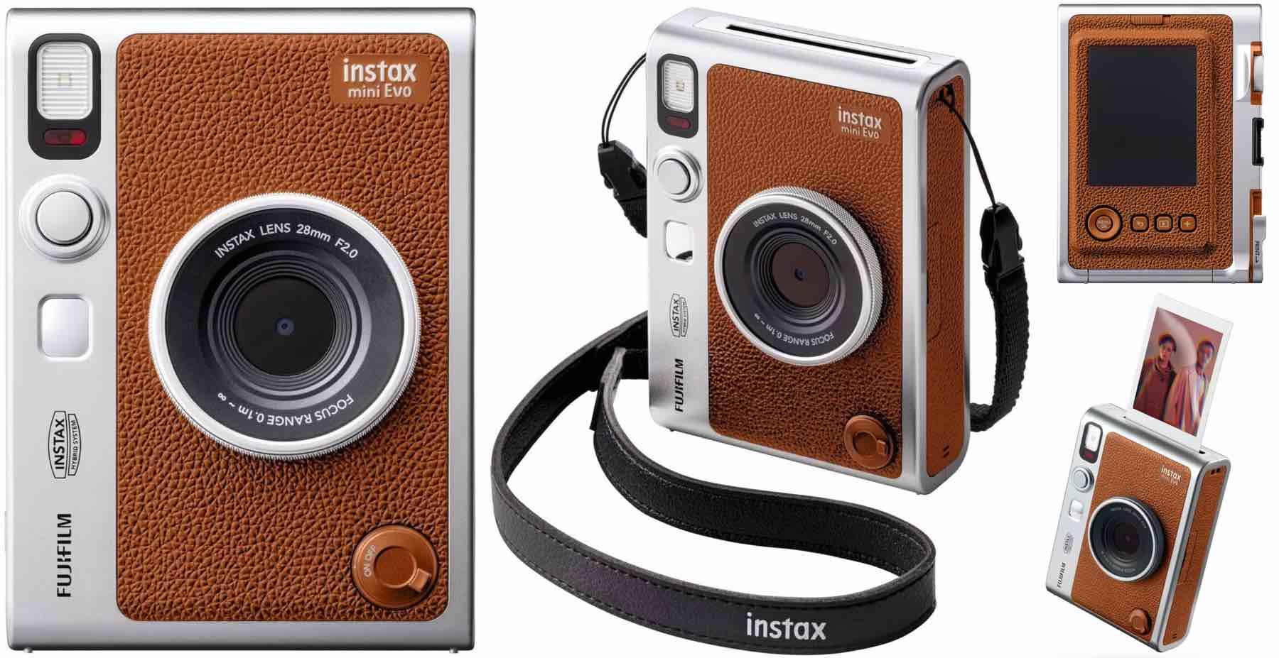 Фотокамера Fujifilm INSTAX MINI EVO Hybrid Brown Коричнева Фотоапарат миттєвого друку + принтер