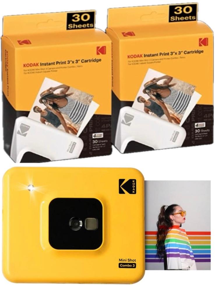 Фотокамера миттєвого друку KODAK Mini Shot Combo 3 Yellow + 68 фото (c300y)