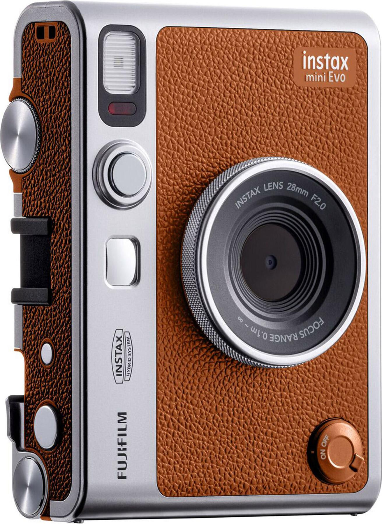 Набір Fujifilm INSTAX MINI EVO Hybrid Brown Фотокамера миттєвого друку / Фотопапір 10 фото / Чохол прозорий