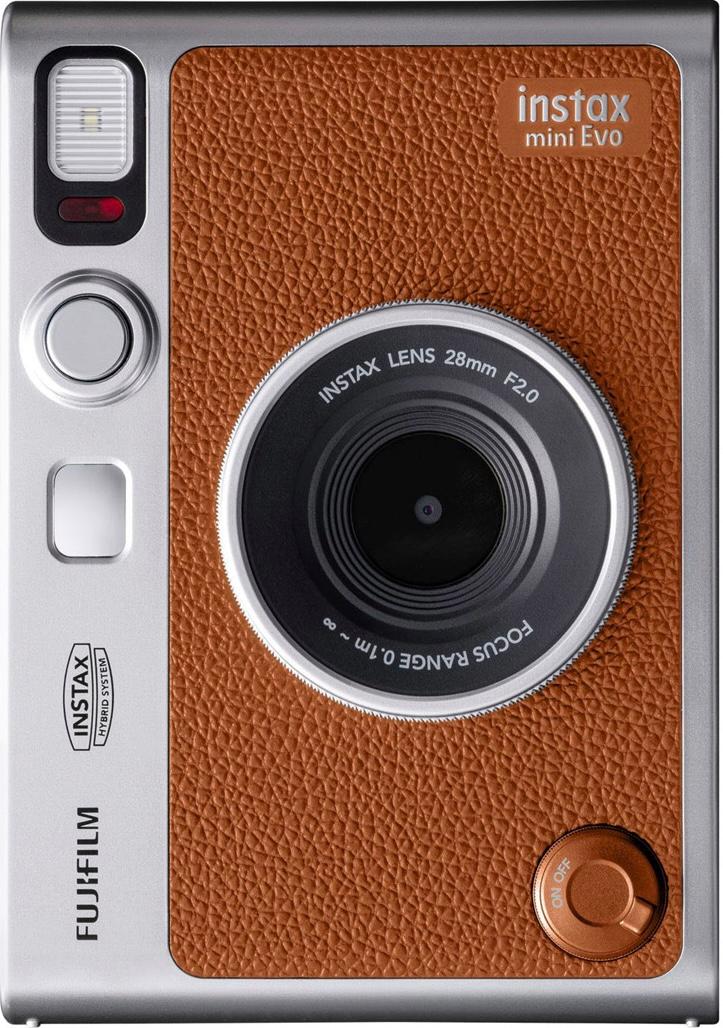 Набір Fujifilm INSTAX MINI EVO Hybrid Brown Фотокамера миттєвого друку / Фотопапір 10 фото / Чохол чорний / Альбом 64 фото чорний