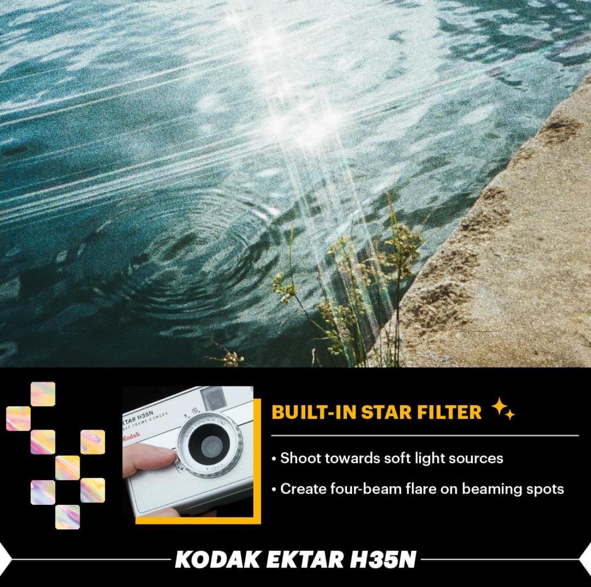 Плівковий фотоапарат Kodak Ektar H35N Half Frame Camera Glazed Blue H 35 N блакитний / плівка Kodak Color Plus / батарейка