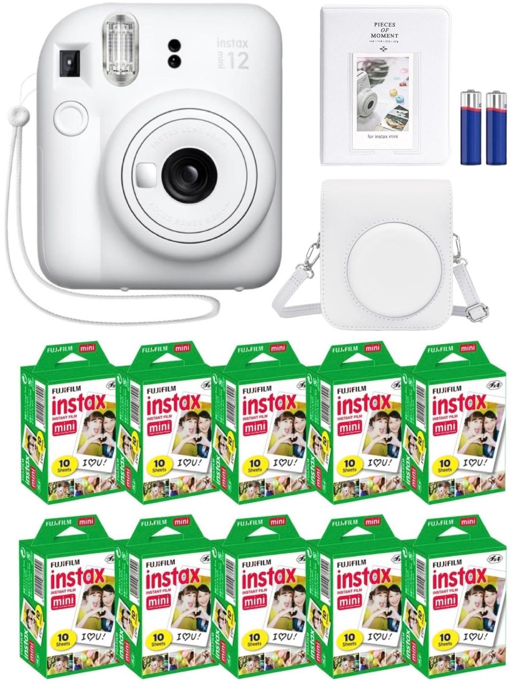 i86010017-b6036dc9a3a5d7bd86265c6e5b106a00-1734655006647 Набір Fujifilm INSTAX Mini 12 Clay White Білий Фотокамера миттєвого друку / Фотопапір 100 фото / Чохол / Альбом 64 фото