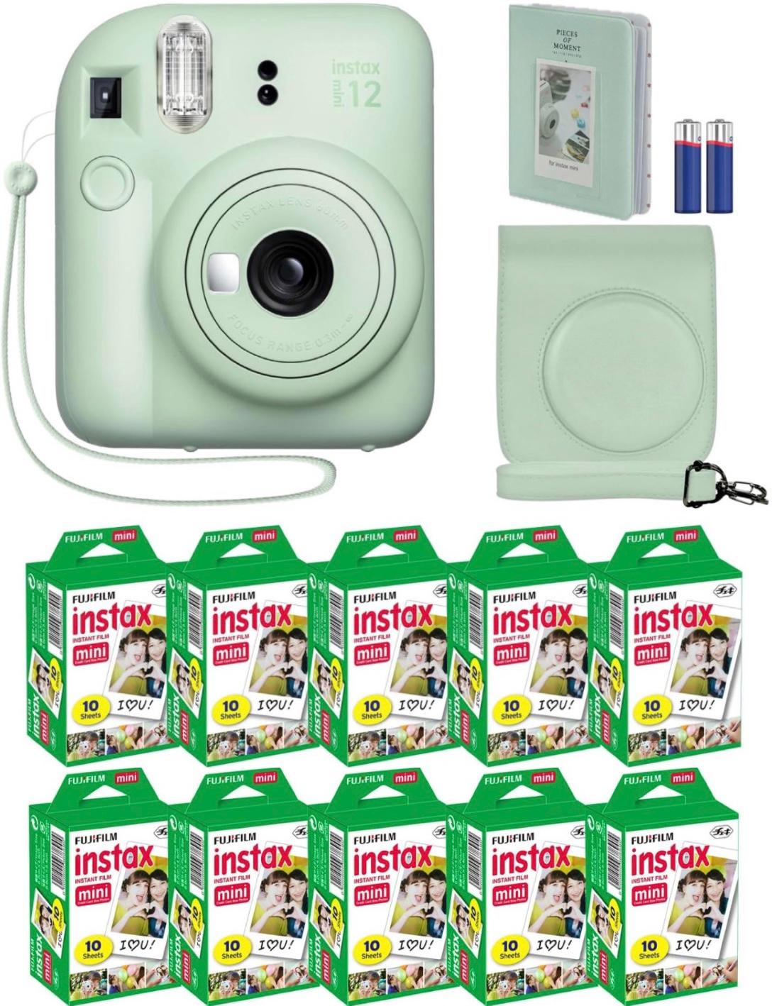 Набір Fujifilm INSTAX Mini 12 Mint Green зелений Фотокамера миттєвого друку / Фотопапір 100 фото / Чохол / Альбом 64 фото