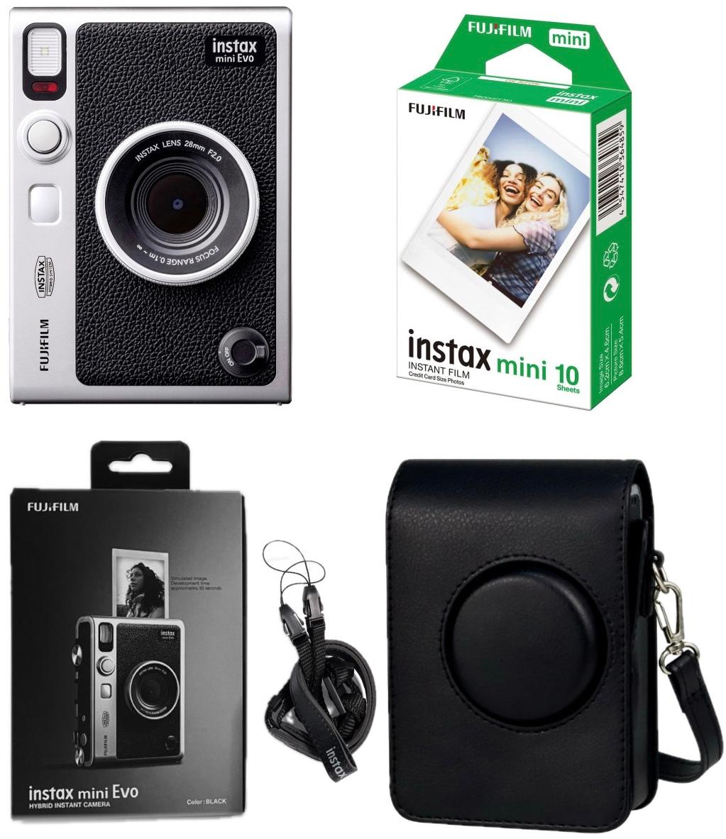 Набір Fujifilm INSTAX MINI EVO Hybrid Black Чорна Фотокамера миттєвого друку / Фотопапір 10 фото / Чохол чорний