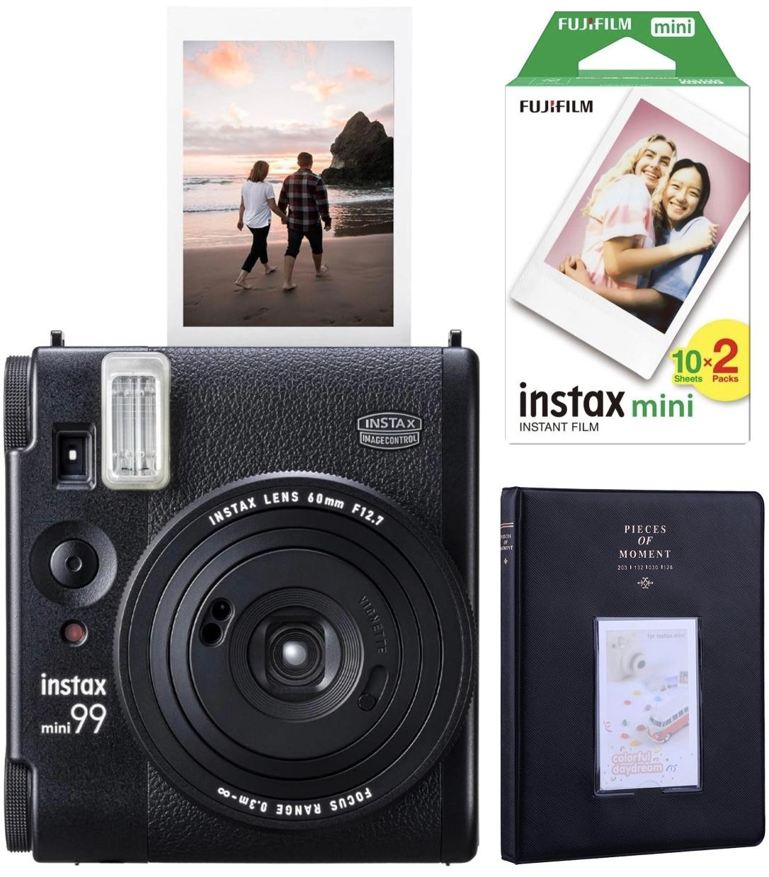 i87914628-f3f0b69f0ebc5faffdbe940a5624263d-1722858898310 Набір Fujifilm INSTAX MINI 99 Black Чорна Фотокамера миттєвого друку / Фотопапір 20 фото / Альбом 64 фото