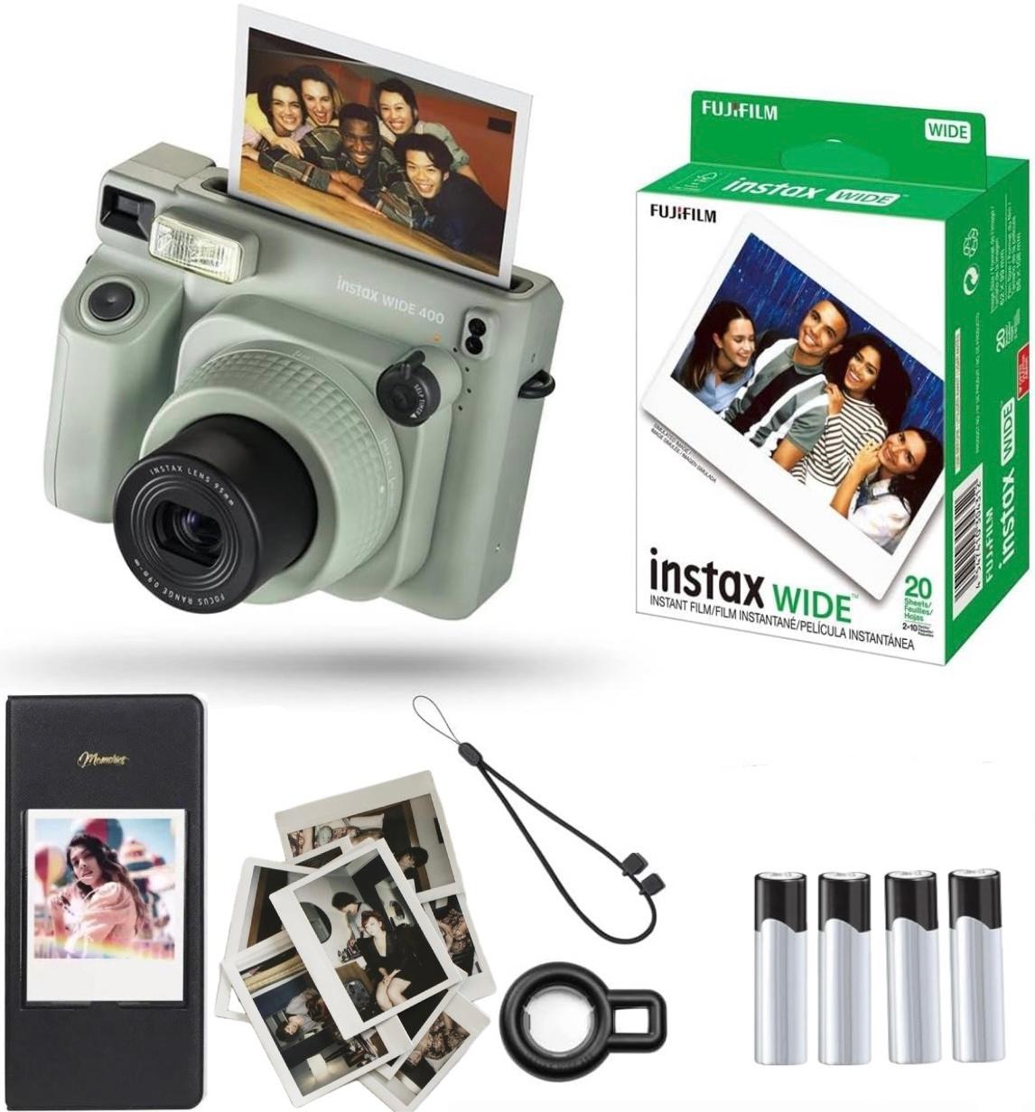 i89363237-3db2a2c4633d951bd955436790a37af9-1724884363989 Набір Fujifilm INSTAX WIDE 400 Camera EX D Sage Green Фотокамера миттєвого друку / Фотопапір 20 фото / Альбом 64 фото чорний