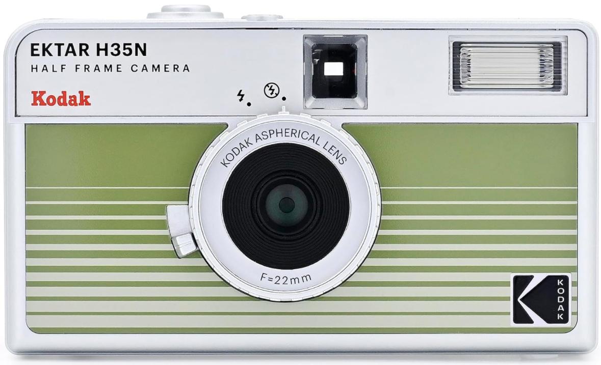 i89696774-1275ade57435828a99a7853bc9b30985-1725544397337 Плівковий фотоапарат Kodak Ektar H35N Half Frame Camera Striped Green H 35 N зелений