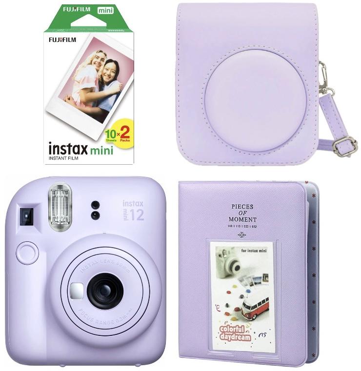 i90130325-3b5b678bdd0942dffbb2237d9f36422f-1732576142904 Набір Fujifilm INSTAX Mini 12 Lilac Purple Фіолетовий Фотокамера миттєвого друку / Фотопапір 20 фото / Чохол / Альбом 64 фото