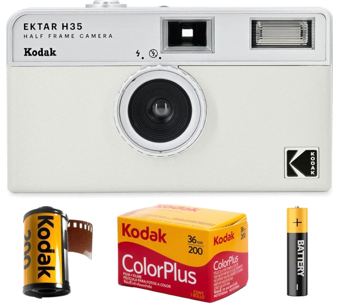 Набір Плівковий фотоапарат Kodak Ektar H35 Half Frame Camera H 35 білий / Плівка Kodak Color Plus / Батарейка