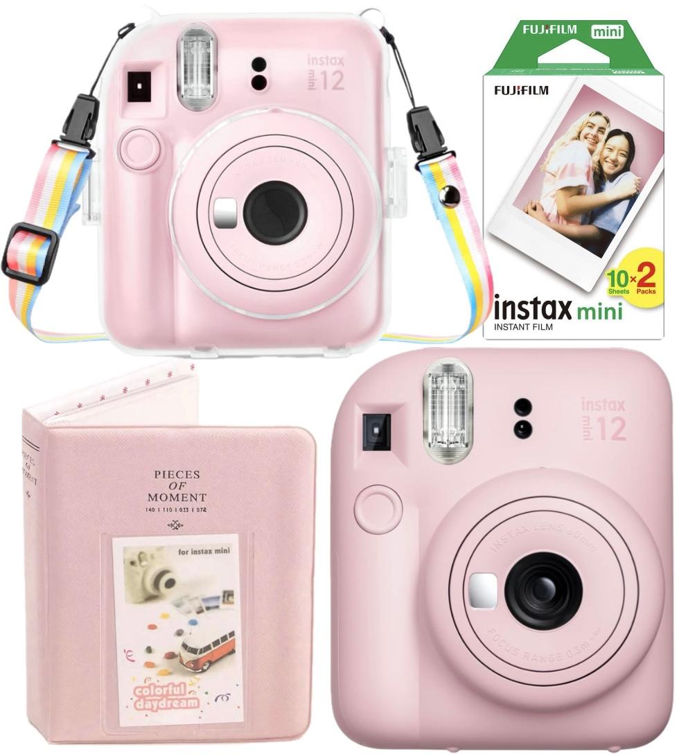 Набір Fujifilm INSTAX Mini 12 Blossom Pink Рожевий Фотокамера миттєвого друку / Фотопапір 20 фото / Чохол прозорий / Альбом 64 фото
