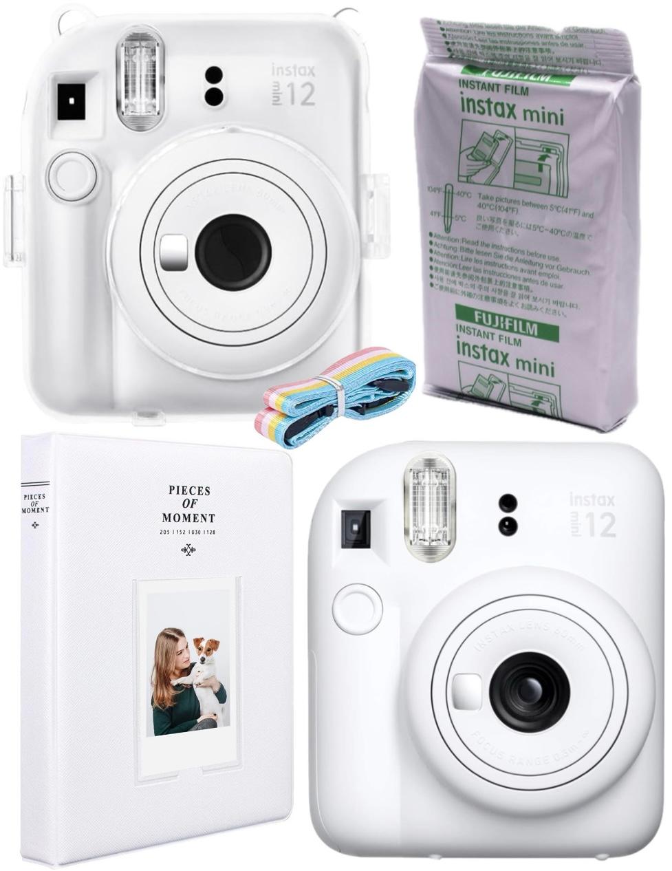 Набір Fujifilm INSTAX Mini 12 Clay White Білий Фотокамера миттєвого друку / Фотопапір 10 фото / Чохол прозорий / Альбом 64 фото