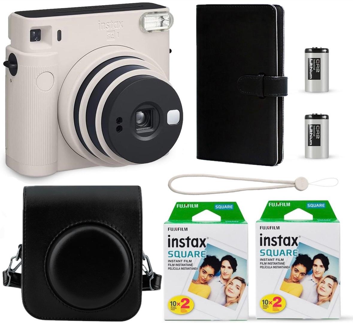 Набір Fujifilm Instax Square SQ 1 EX D Chalk White Білий Фотокамера миттєвого друку / Фотопапір 40 фото/ Чохол чорний / Альбом 80 фото чорний