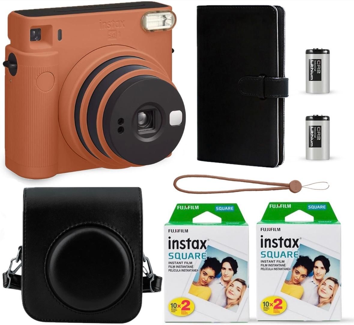 Набір Fujifilm Instax SQ1 EX D Terracotta Orange Помаранчевий Фотокамера миттєвого друку / Фотопапір 40 фото / Чохол чорний / Альбом 80 фото чорний