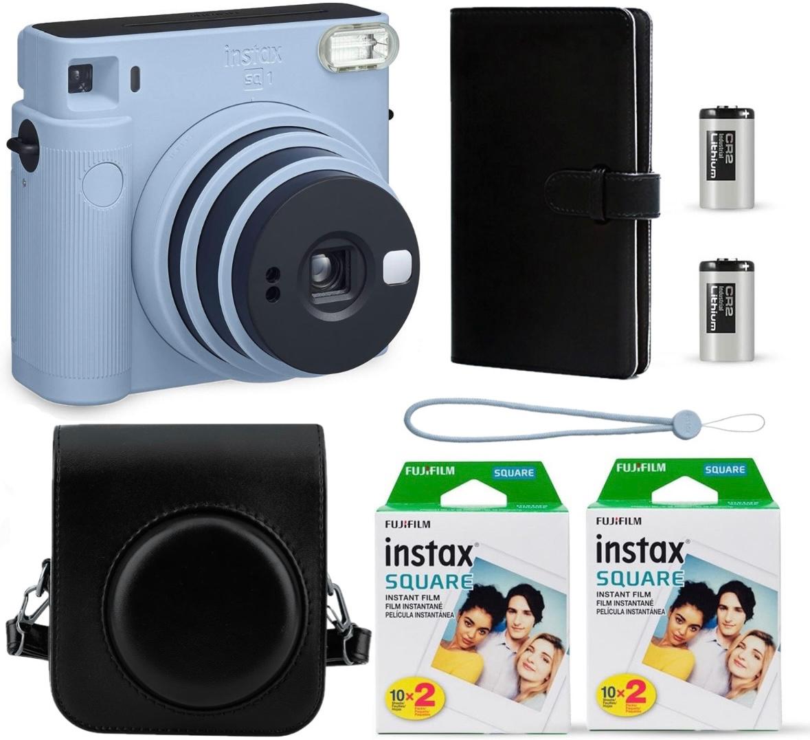 i93585665-353967d44c057fb9aad6021f5347ec63-1731543456667 Набір Fujifilm Instax Square SQ1 EX D Glacier Blue Блакитний Фотокамера миттєвого друку / Фотопапір 40 фото / Чохол чорний / Альбом 80 фото чорний
