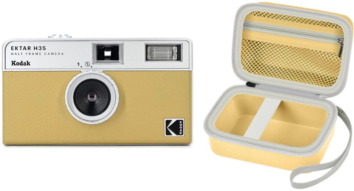 Набір Плівковий фотоапарат Kodak Ektar H35 Half Frame Camera H 35 жовтий / чохол