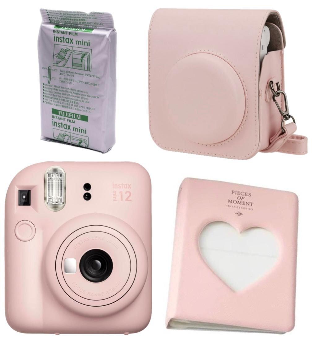 Набір Fujifilm INSTAX Mini 12 Blossom Pink Рожевий Фотокамера миттєвого друку / Фотопапір 10 фото / Чохол / Альбом серце 64 фото