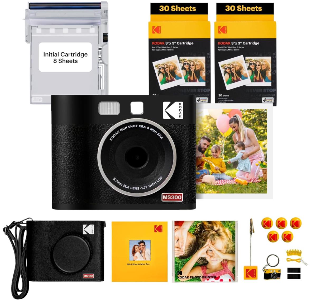 Набір Фотокамера миттєвого друку + принтер KODAK Mini Shot 3 ERA 4PASS Black + Фотопапір(68 фото) + чохол + фотоальбом + аксесуари