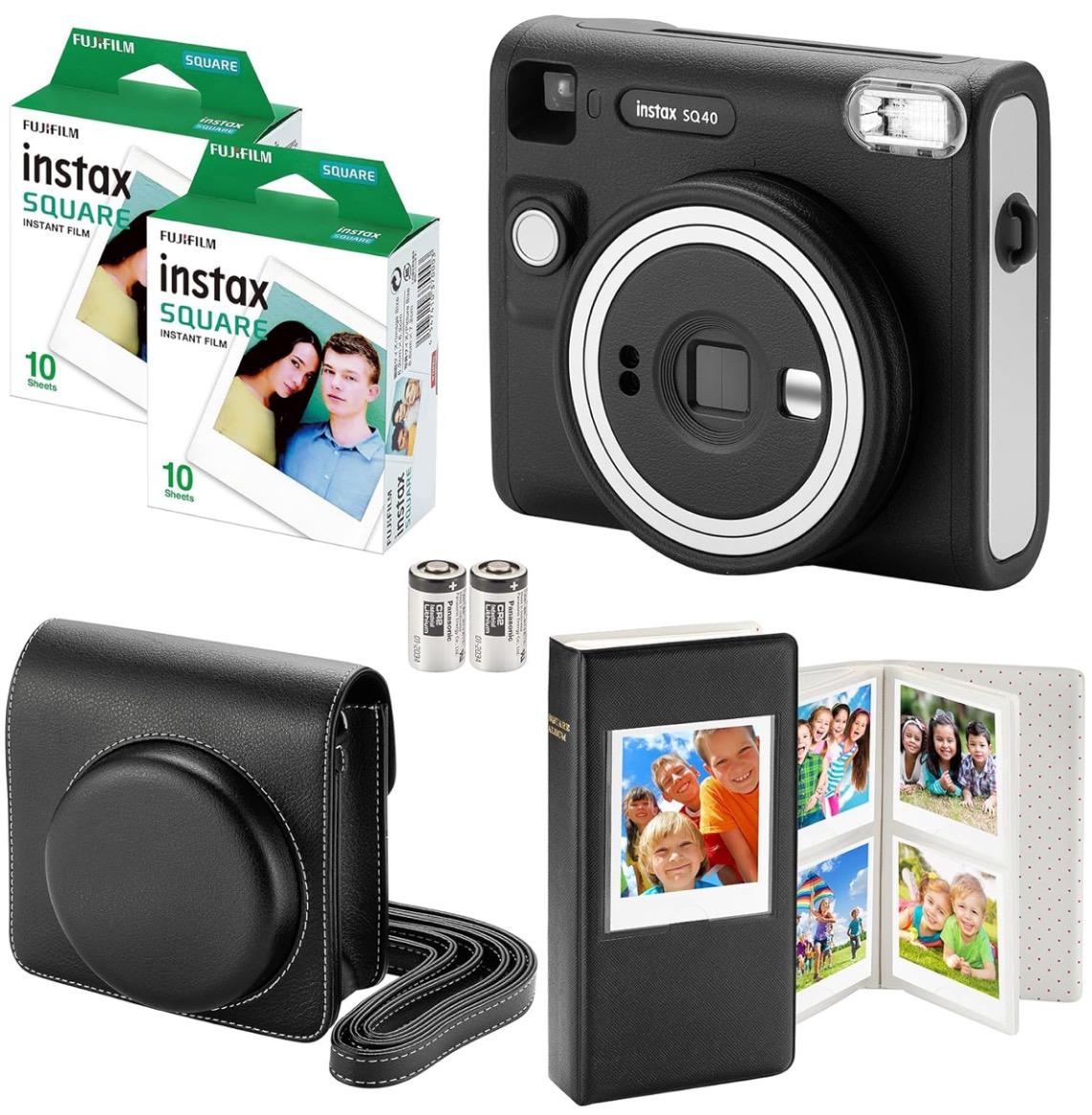 i95957493-edd3421406405d7daad60af73f57de06-1735344424669 Набір Fujifilm Instax Square SQ 40 Фотокамера миттєвого друку / Фотопапір 20 фото / Чохол чорний / Альбом 64 фото