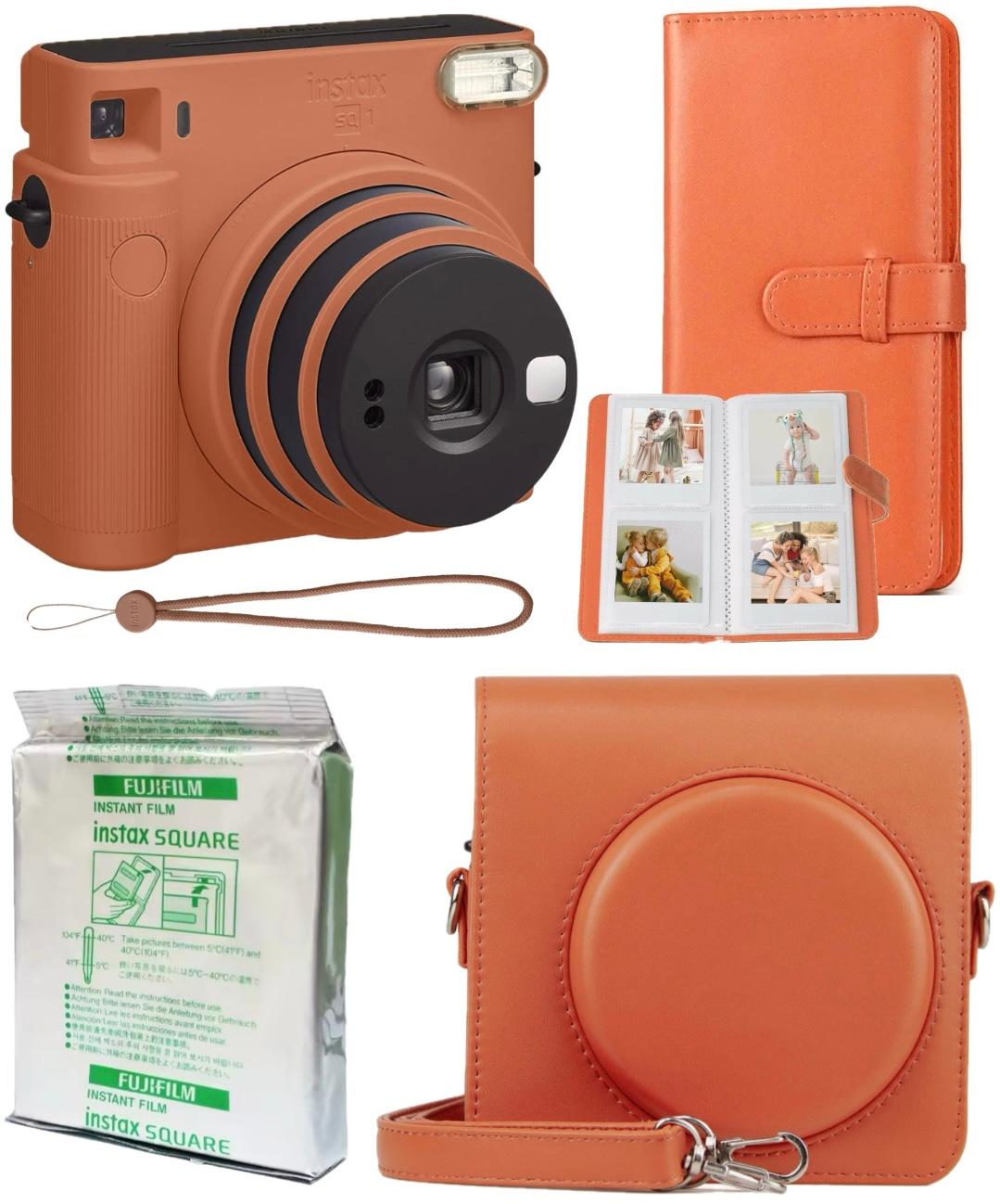 Набір Фотокамера миттєвого друку Fujifilm Instax SQ1 EX D Terracotta Orange Помаранчевий / Фотопапір 10 фото / Чохол / Альбом 80 фото