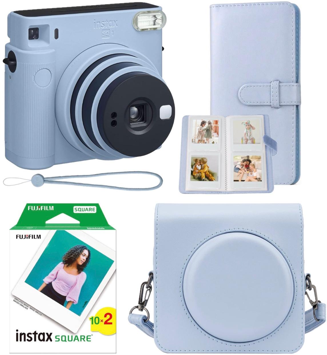 Набір Фотокамера миттєвого друку Fujifilm Instax SQ1 EX D Glacier Blue Блакитний / Фотопапір 20 фото / Чохол / Альбом 80 фото
