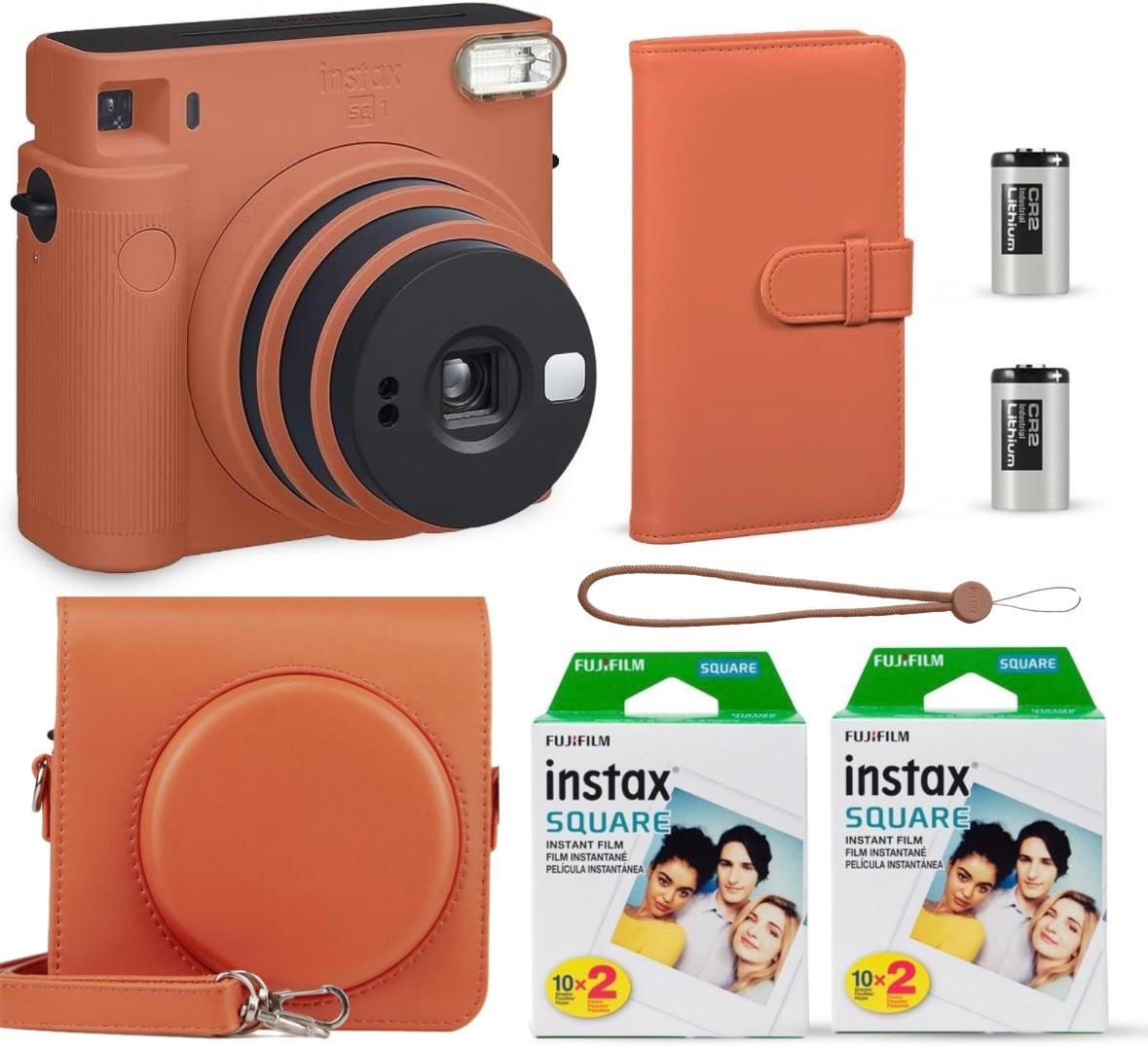 Набір Фотокамера миттєвого друку Fujifilm Instax SQ1 EX D Terracotta Orange Помаранчевий / Фотопапір 40 фото / Чохол / Альбом 80 фото