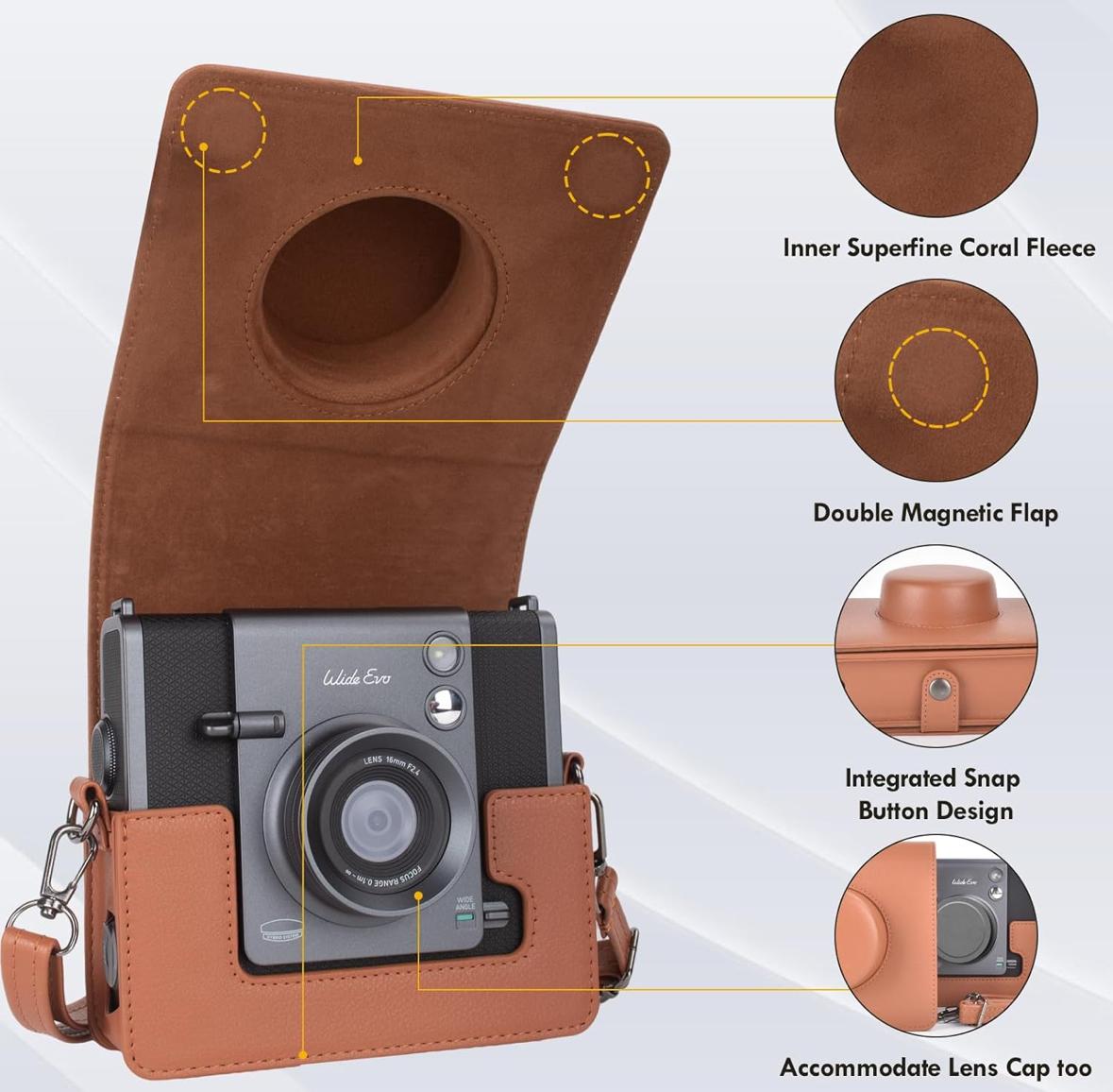 Чохол для фотокамери FujiFilm INSTAX Wide EVO Коричневий (Brown) (399774126)