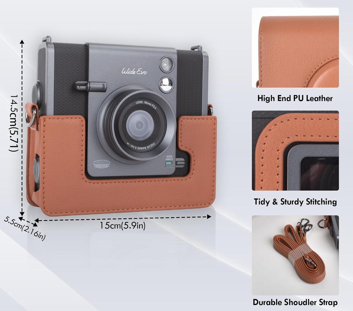Чохол для фотокамери FujiFilm INSTAX Wide EVO Коричневий (Brown) (399774126)
