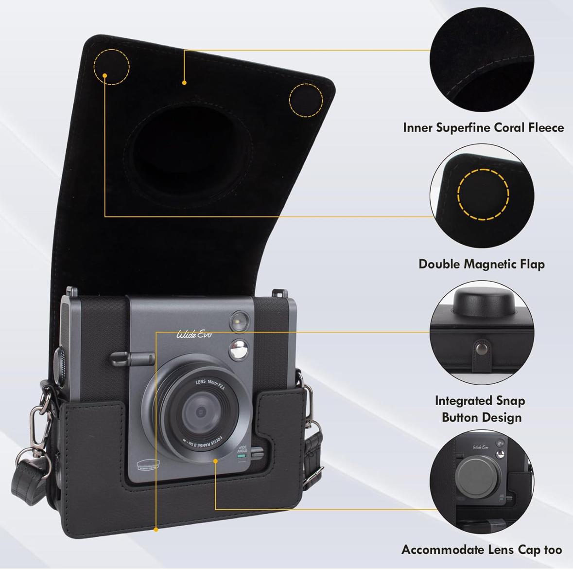 Чохол для фотокамери FujiFilm INSTAX Wide EVO Чорний (Black) (399774128)