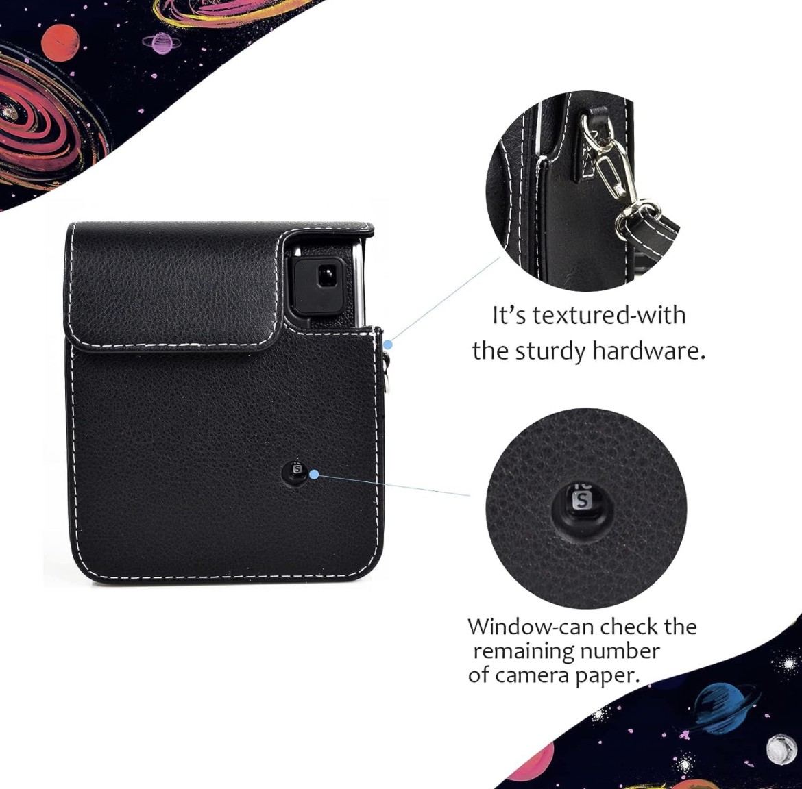 Чохол для фотоапарата FujiFilm INSTAX Mini 40 чорний Графітово-чорний (Black)