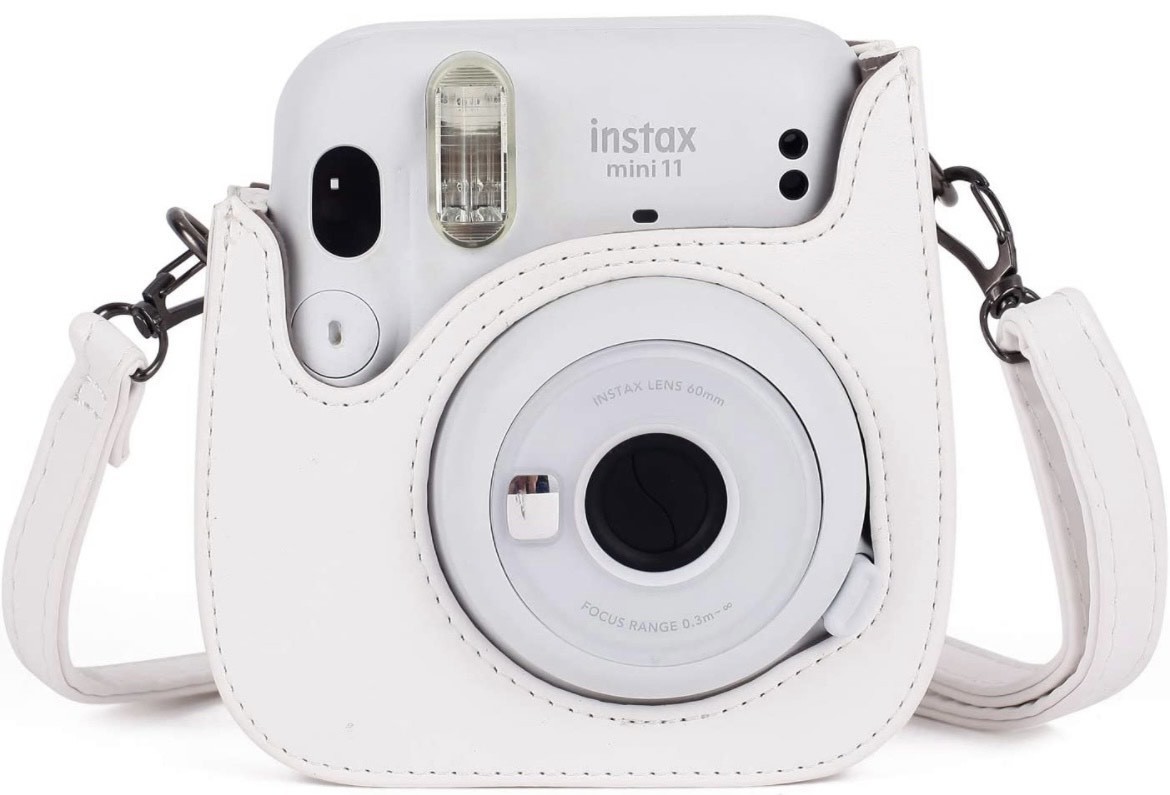 Набір Аксесуарів для Фотокамери Миттєвого Друку Fujifilm Instax Mini 12 / Instax Mini 11 / Instax Mini 9: чохол, фотоальбом з блискітками Clay White