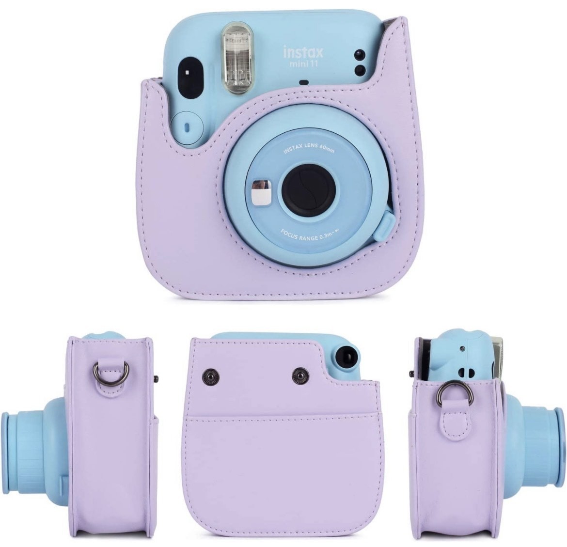 Набір Аксесуарів для Фотокамери Миттєвого Друку Fujifilm Instax Mini 12 / Instax Mini 11 / Instax Mini 9: чохол, фотоальбом з блискітками Lilac Purple
