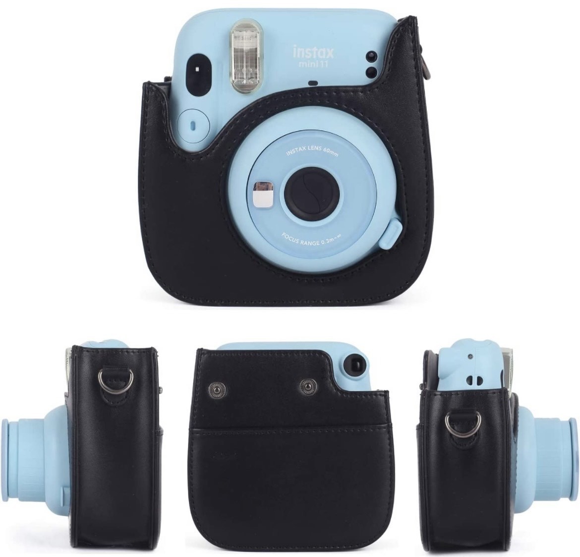 Набір Аксесуарів для Фотокамери Миттєвого Друку Fujifilm Instax Mini 12 / Instax Mini 11 / Instax Mini 9: чохол, фотоальбом з блискітками Black